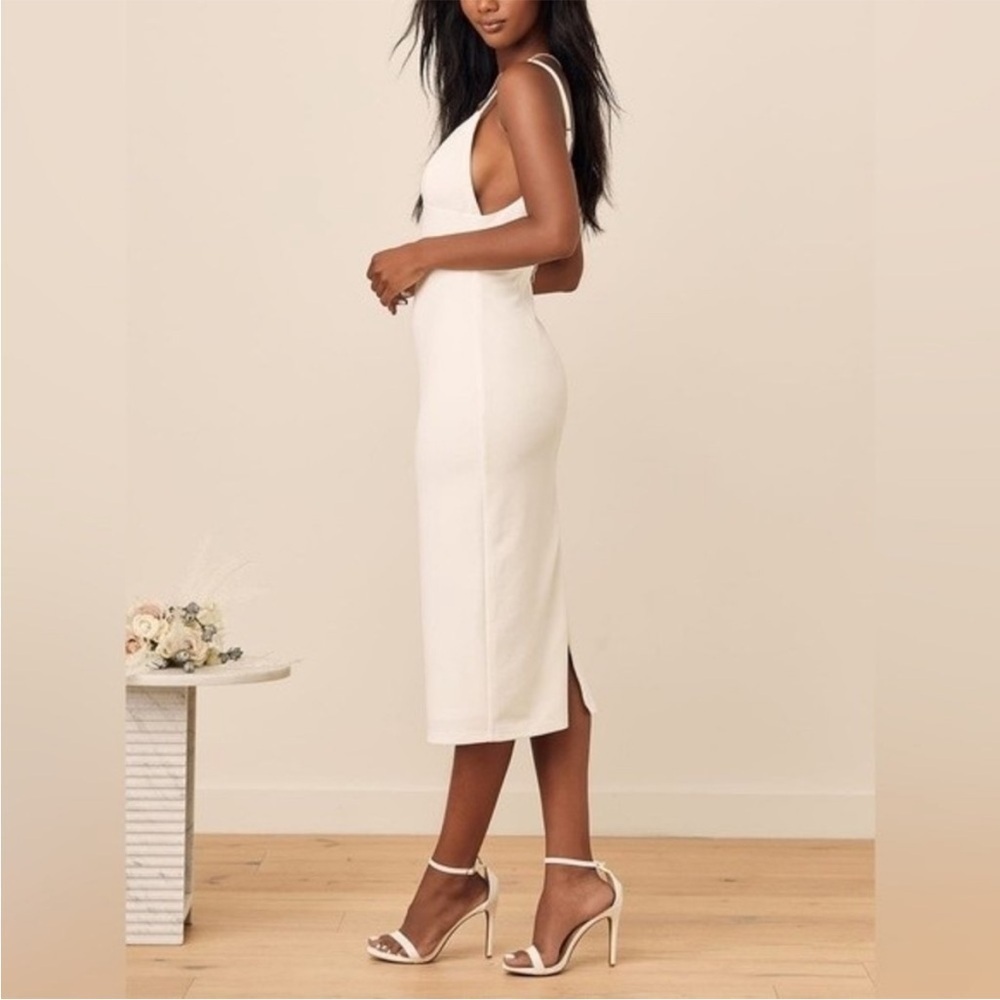 Lulu’s All In Favor White Midi Dress Size Small NWT - Picture 3 of 9